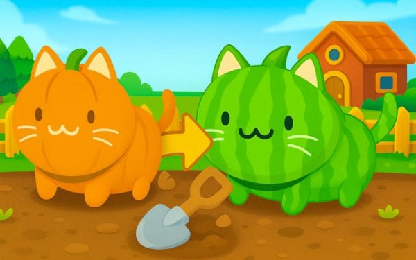 Brainrot Garden: Merge Cats - Idle Merge Puzzle Game